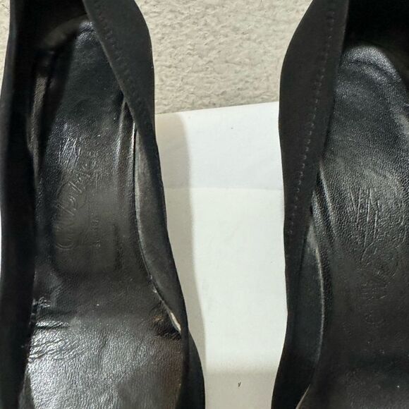 Salvatore Ferragamo Black Wedge Heels 8A - Picture 7 of 15